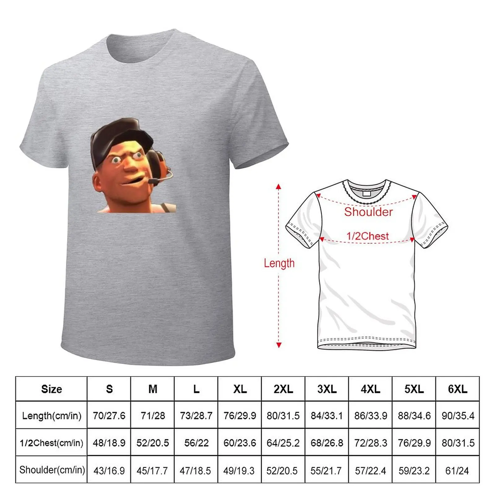 Team Fortress 2 TF2 Scout Gmod Face Funny Meme T-Shirt cute tops plus sizes summer top workout shirts for men