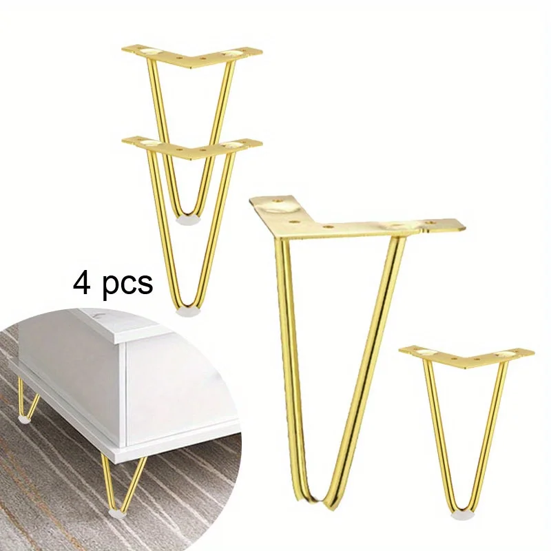 4pcs Furniture Heavy Duty Metal Furniture Legs Rubber Floor Protectors Cabinet Legs Sofa Legs Dresser DIY Dresser Stand Table