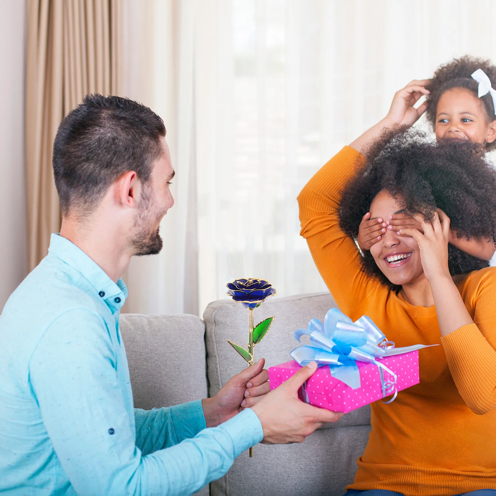 طلى 24K الذهب روز الظلام يوم الذكرى هدية المجوهرات موضوع الحب الأبدي حقيبة تذكارية