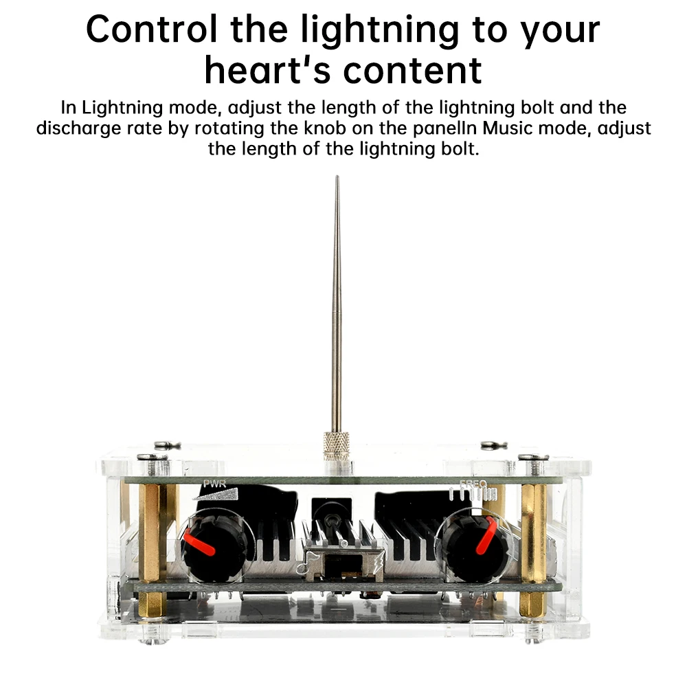 AC 110–220 V Dual-Mode Tesla-Spule Musikbox, berührbare künstliche Blitze, Bluetooth-Audioeingang, wissenschaftliches Experiment – Detail 10