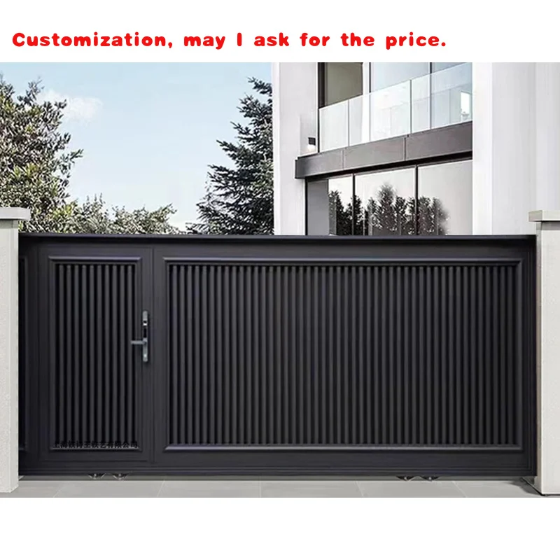 

custom.Latest Main Gate Designs Entrance Automatic Aluminum Fences Door Modern House Sliding Gate