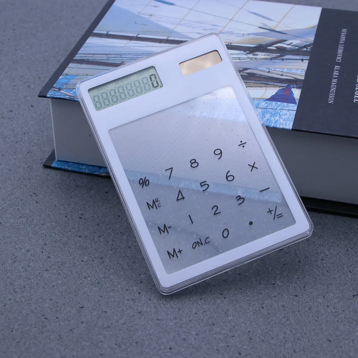

Transparent Touch Panel Solar Calculator 8 Digit LCD Screen Portable Handheld Desktop Calculator for Students Adults