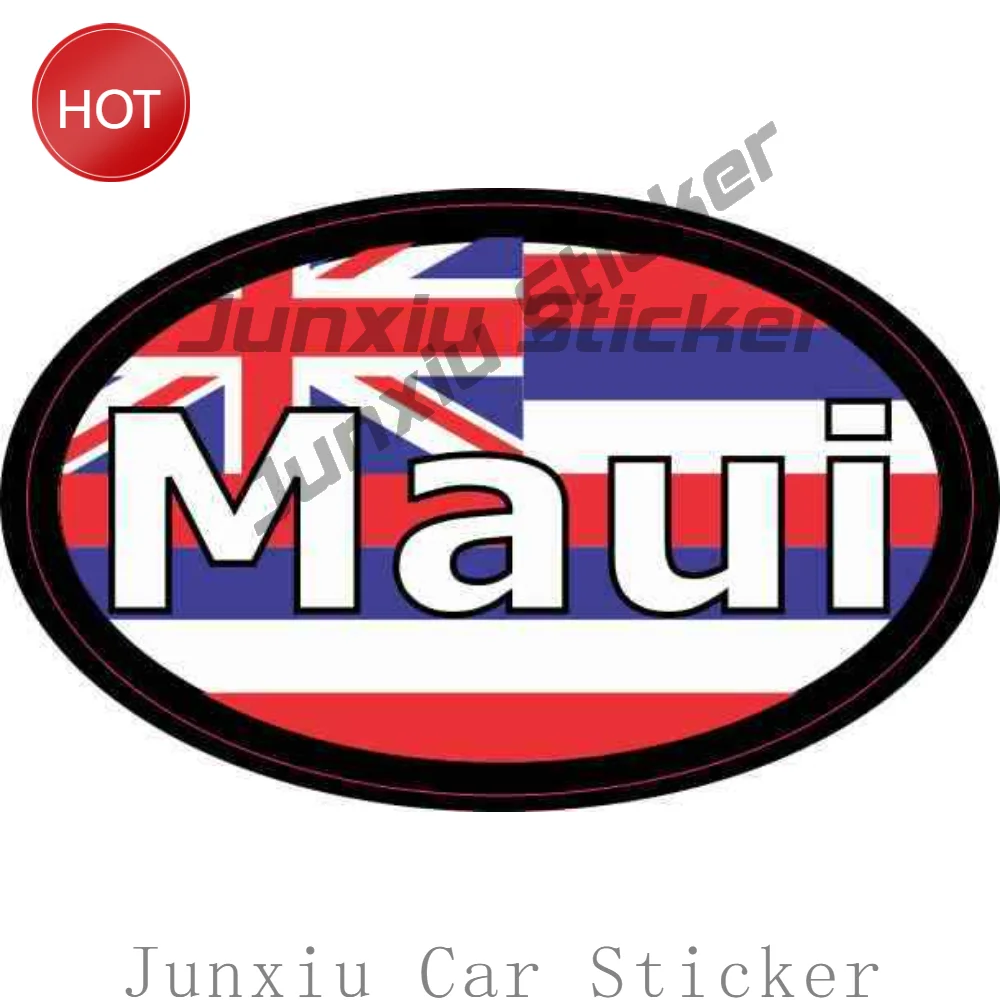 Travel Accessories Hawaii - Ovaler Hawaii-Flaggen-Aufkleber für das Auto, Maui-Vinyl,