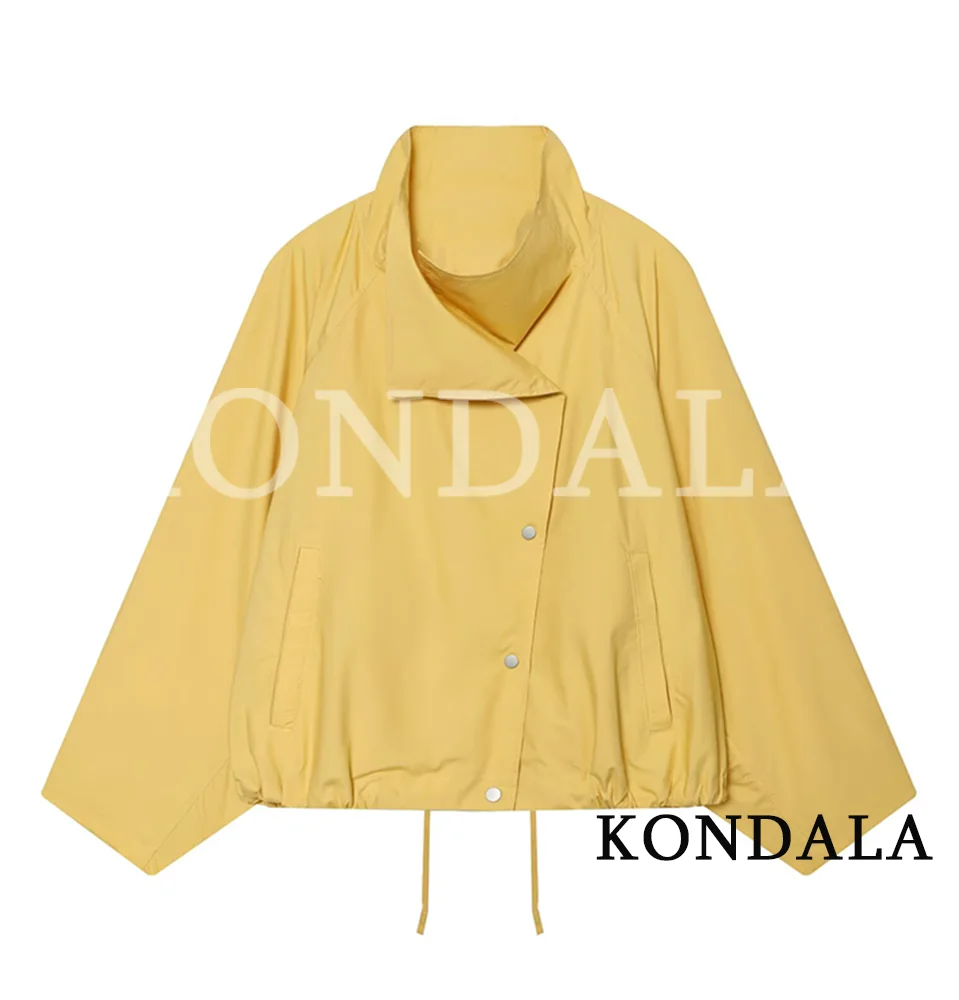 

KONDALA Women Minimalist Loose Jacket 2026 Spring Summer Trendy Leisure Pilot Jacket Female Stylish High Street Bomber Jacket