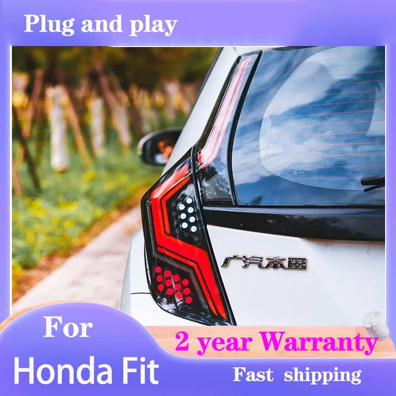 

Car Styling for Honda Fit Taillights 2014-2018 Fit Tail Light Rear DRL Fog Brake Turn Signal Reversing
