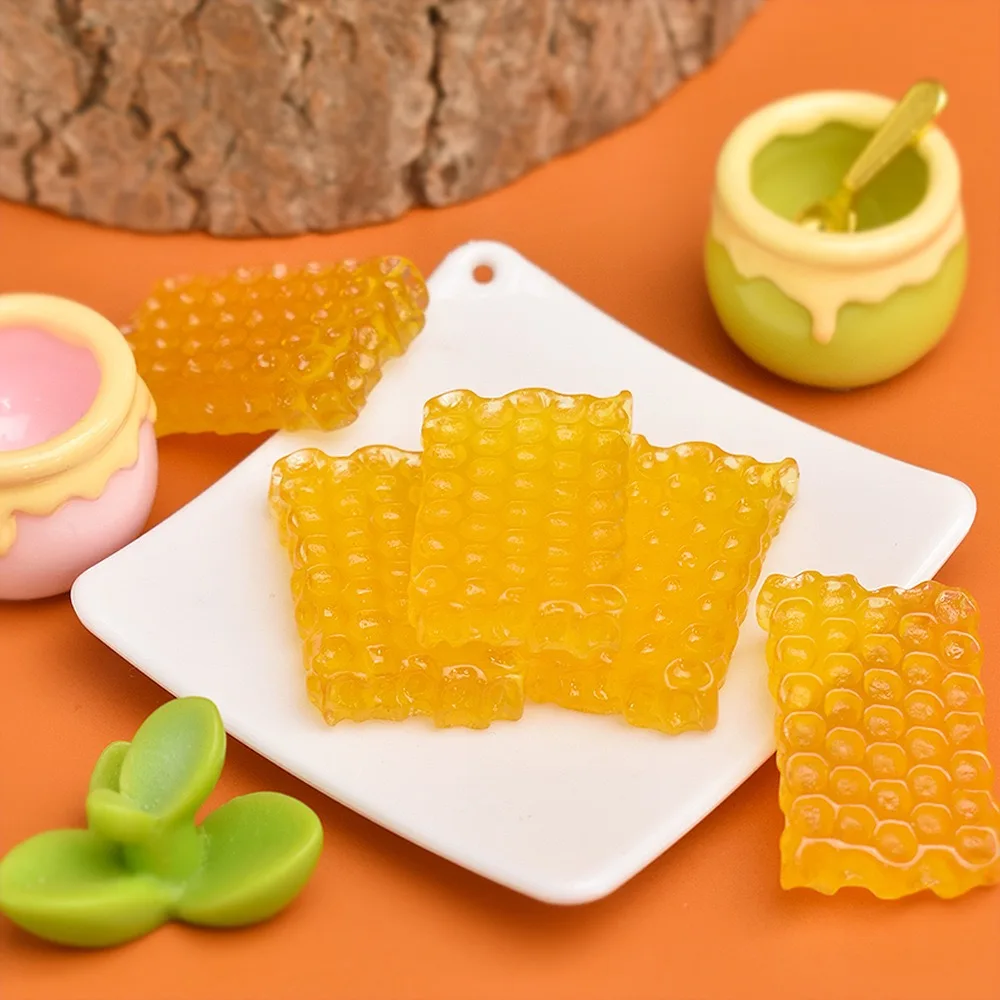 10pcs Resin Kawaii Bees Honey Flatback Cabochon Miniatures Accessories Scrapbook Materials  Diy Crafts Embellishment Dollhouse