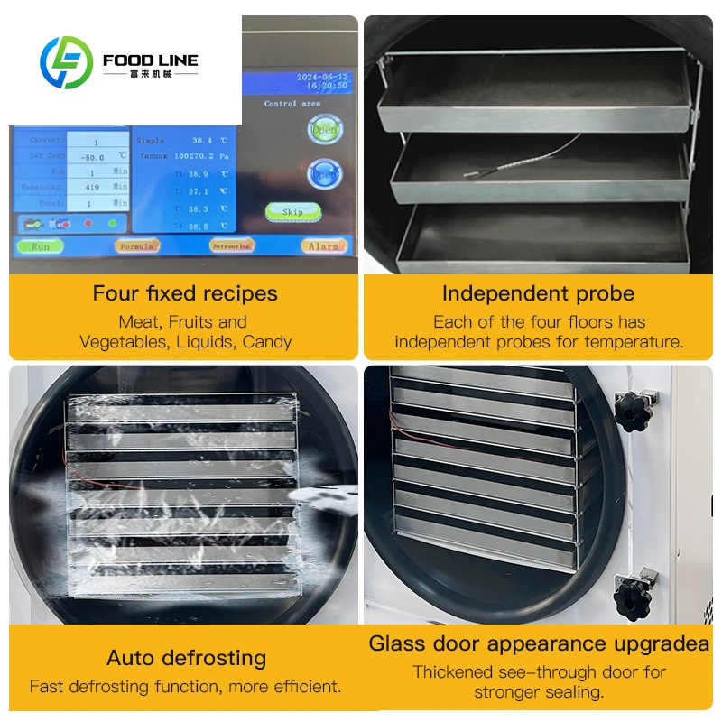 30 كجم/دفعة 2.5m2 كبير فراغ التسامي مجفف بالتجميد الغذاء الحلوى الفاكهة الخضار آلة تجميد 30 كجم للاستخدام المنزلي
