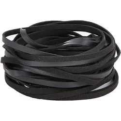 10M Flat Leather Strap 5mm Wide Lychee Grained Imitation Leather Trimming Tape Soft PU Leather Strips Cord String