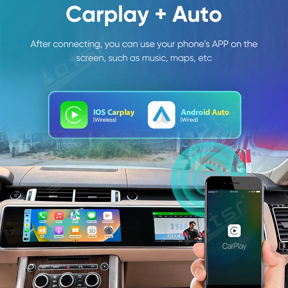 

12.3 Inch Dual Screens Android 13 8G 128G For Range Rover Executive Sport Car Radio Multimedia Player CarPlay GPS Navi Head Unit