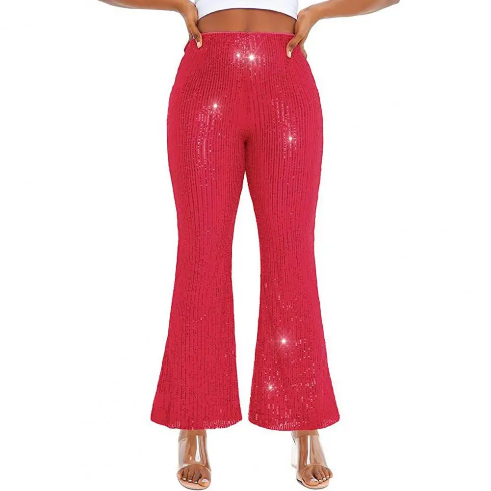 

Glitter Pants Work Pants Sequin Bling Party Slacks Women's High Waist Wide Leg Trousers for Glitter Night Out Clubwear