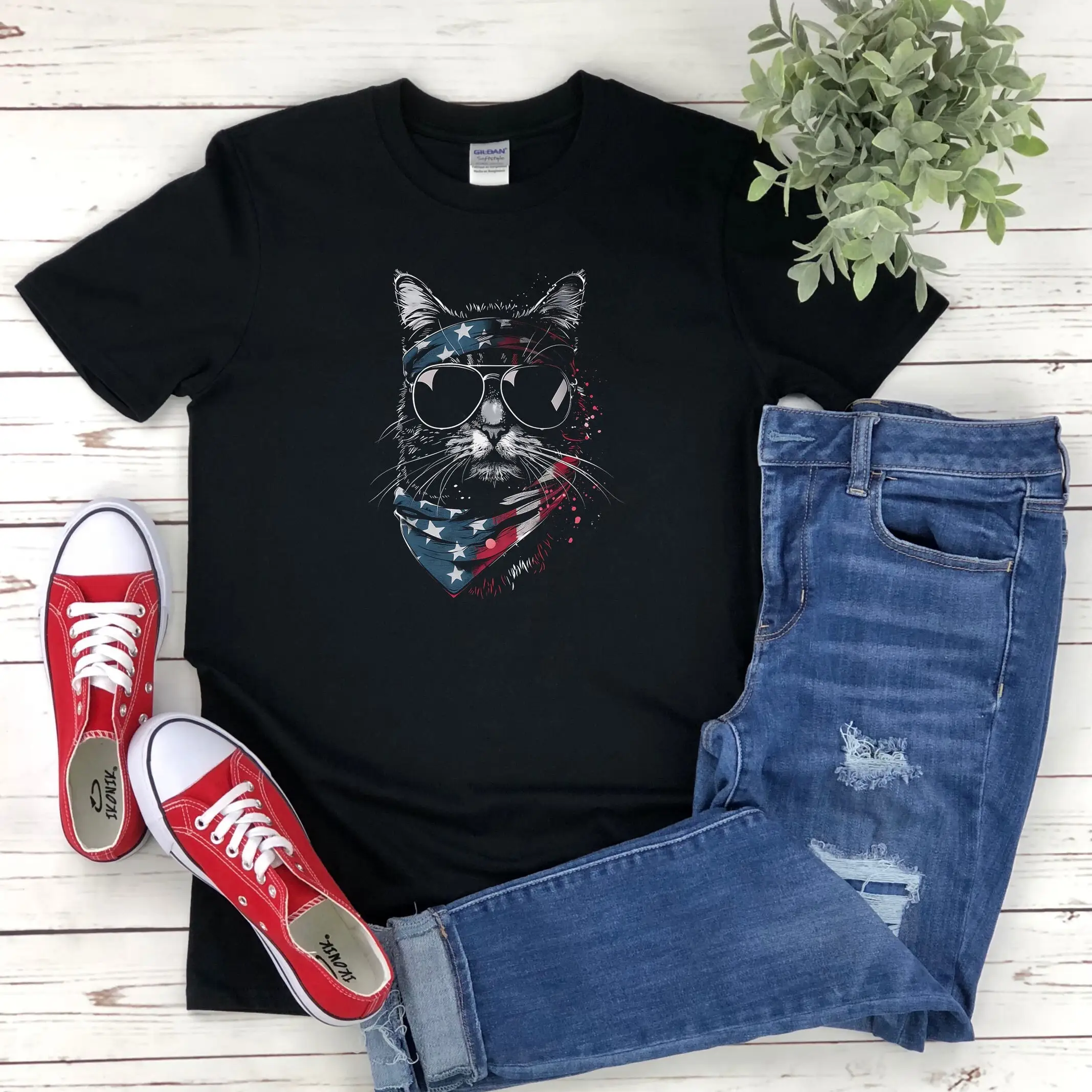 USA Meowica T Shirt Patriotic Cat 4th Of July Merica Murica Independence Day Lovers