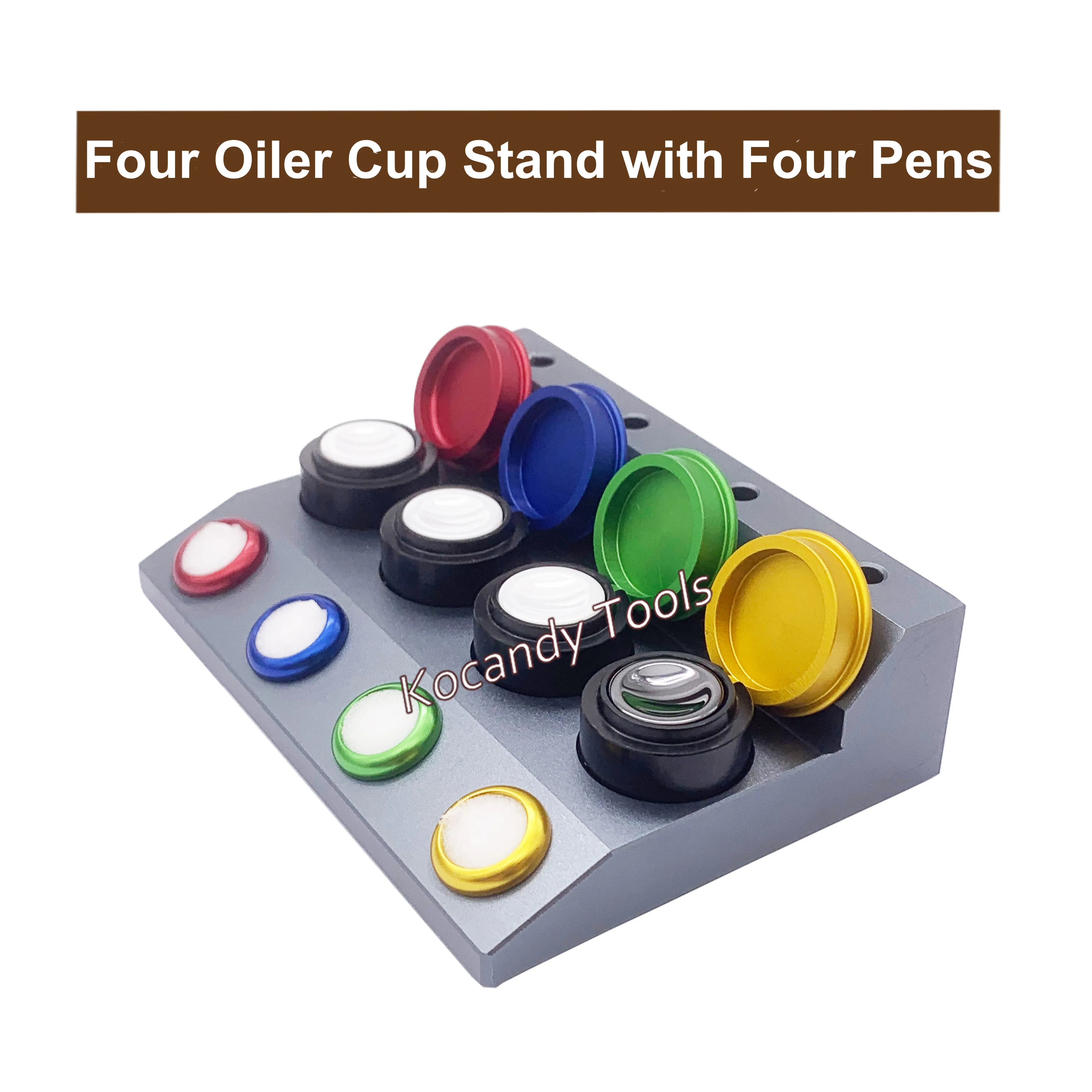 مجموعة أدوات غمس الزيت الاحترافية مع قاعدة حامل مصبوبة و4 أكواب زيت وأقلام لإصلاح الساعة