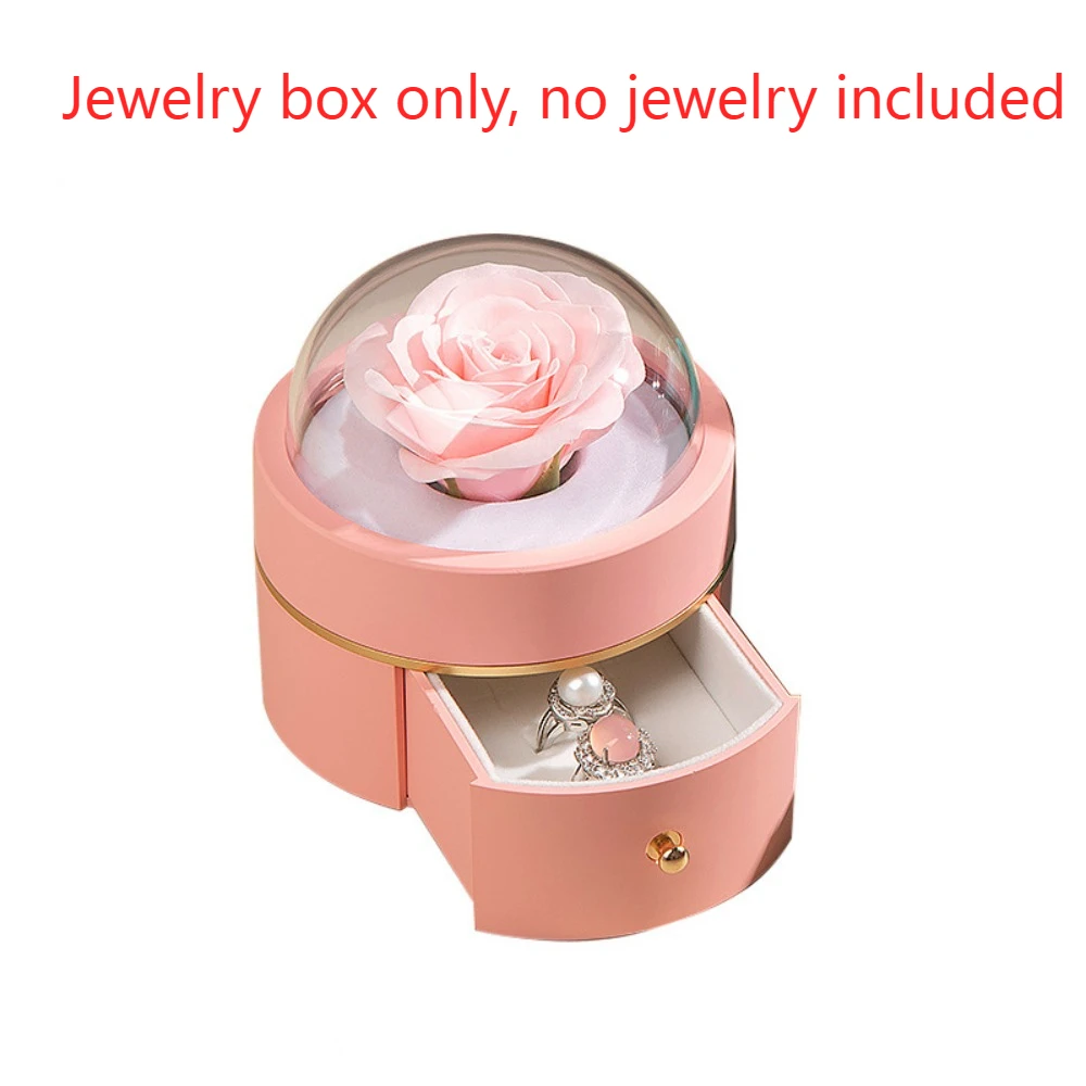 

Eternal Rose Magnetic Bow Jewelry Box Engagement Ring Jewelry Storage Box Finger Ring Box Organizer Dustproof