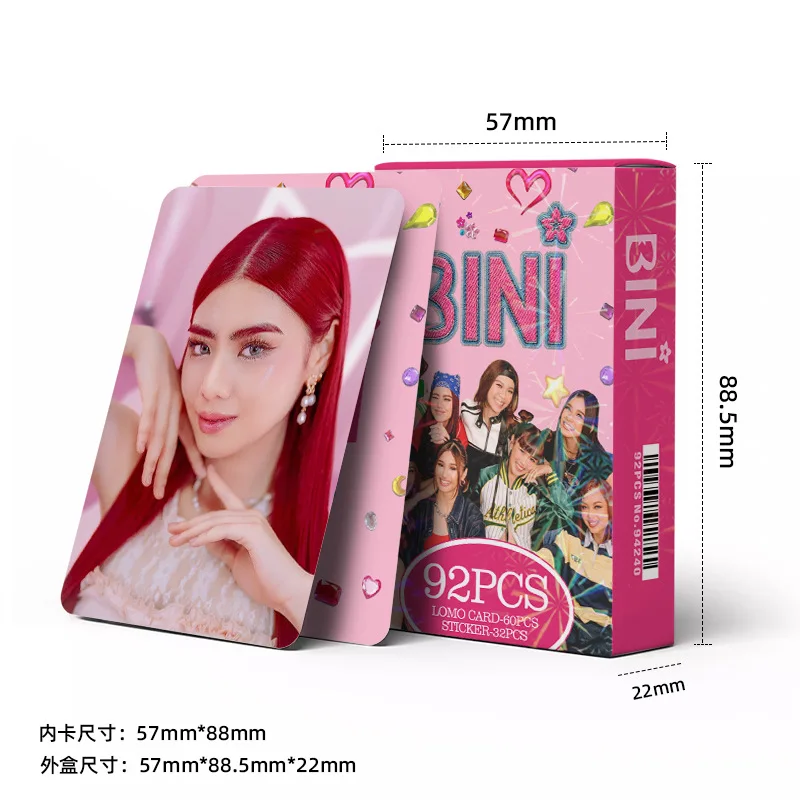 Imagem -03 - K-pop Bini Photocard Adesivos Novo Álbum Cartão Lomo Double Sides Impressão Cartões Postais Fãs Coleção Presentes gu 92 Pcs Conjunto Alta Qualidade