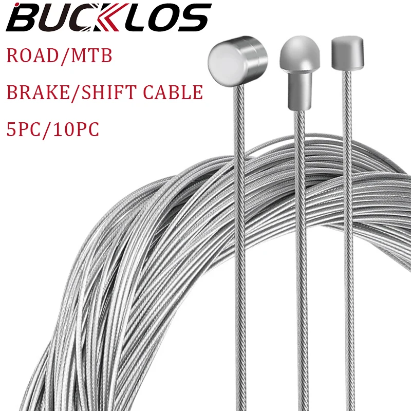 AliExpress BUCKLOS 10PC Bicycle Brake Cable Road Mountain Bike Shift Cable 5PC Bicycle Brakes Wire Front Rear MTB Road Shift Line