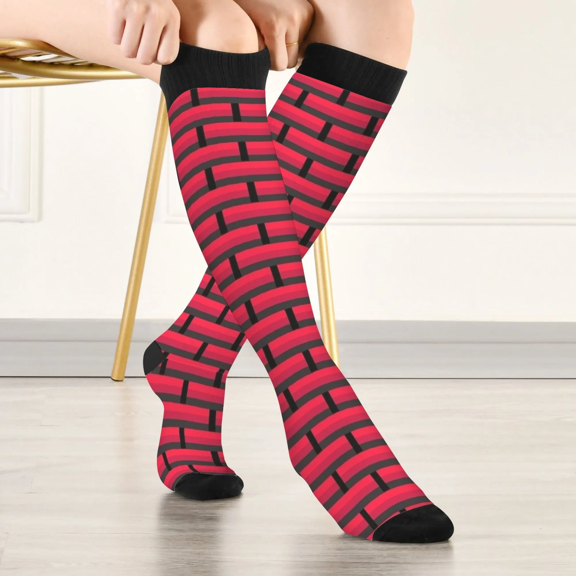 The pattern of bricks arranged socks Harajuku style novelty funny nurse socks comfortable warm cute fashion women's stockings