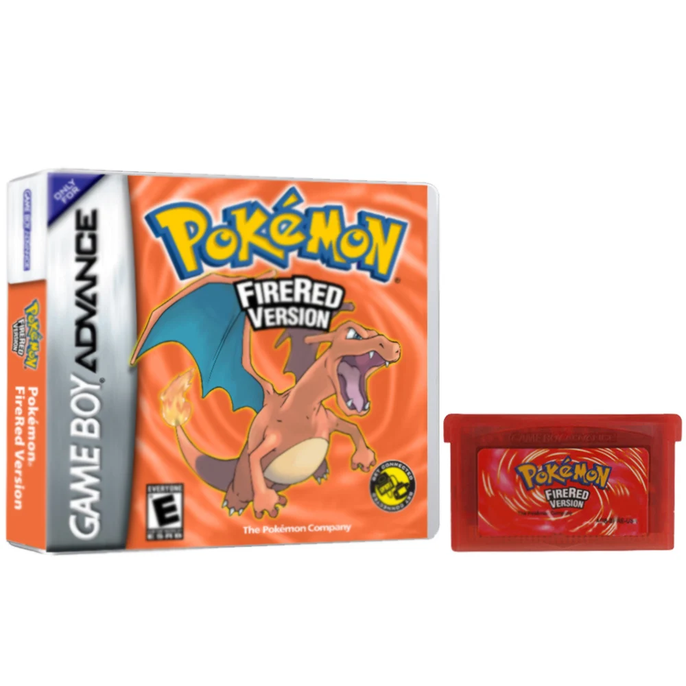 NEW Pokemon Series Emerald FireRed Leafgreen Ruby Sapphire 5 Versions GBA Game in Box for 32 Bit Video Game Cartridge No Manual