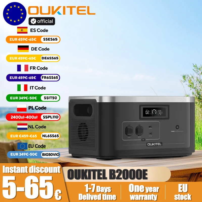 OUKITEL B2000 Expansion Battery 2048Wh LiFePO4 Battery for Over 3500 Life Cycles Expansion Battery for BP2000E Pro