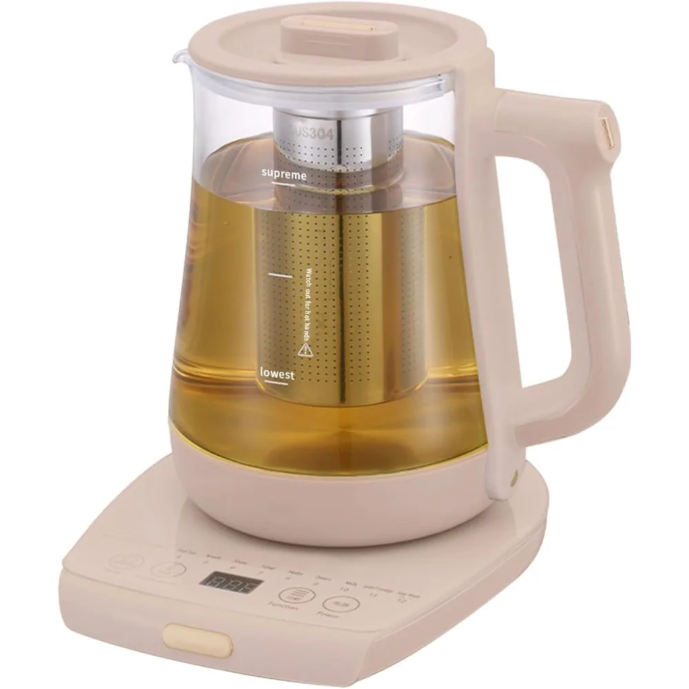 

Electric Kettle 1.8 Litre, Smart Touch Screen Stainless Steel Glass Boiling Hot Water Tea Heater, 18 Cooking Options Tea Kettle