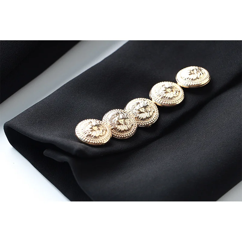 New Fashion 2025 Designer Jacket Women's Classic Double Breasted Metal Lion Buttons Blazer