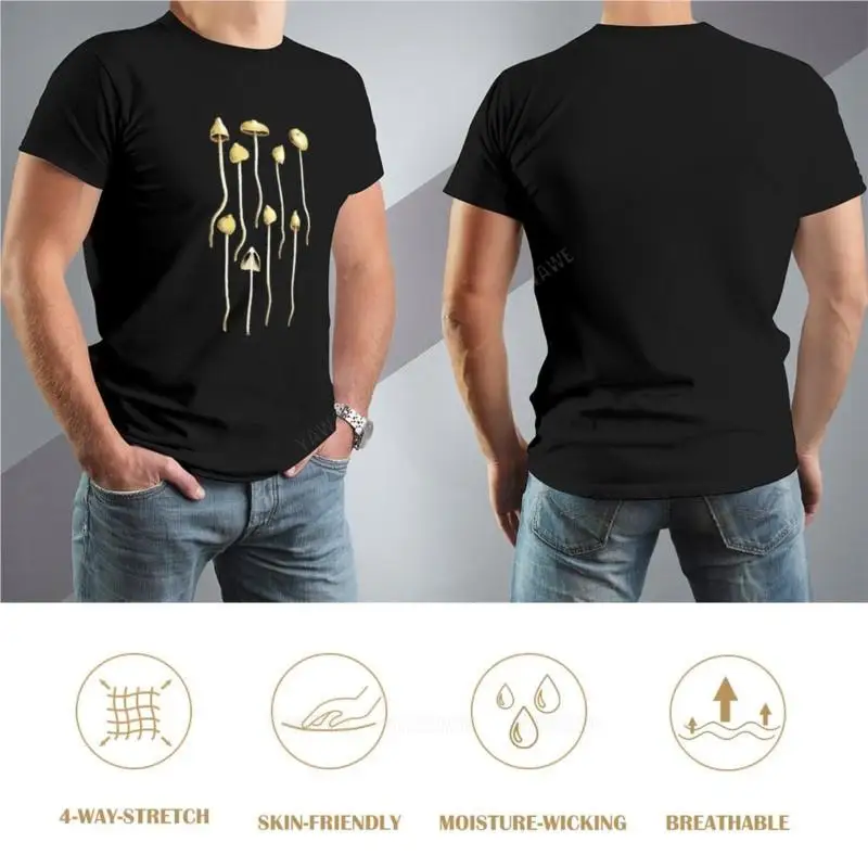 Magic Mushrooms, Liberty Caps, Psilocybe Semilanceata, Mycology, Foraging, Toadstool, Fungus, Shrooms, Botanical Illustr T-Shirt