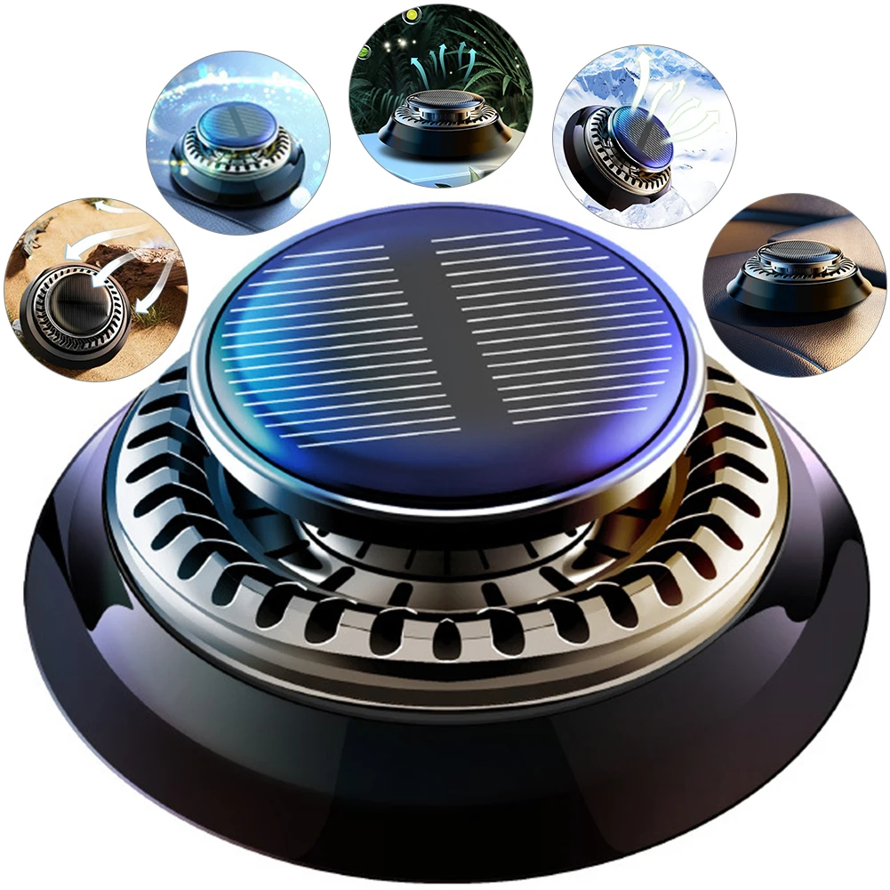 Aromatizador Automotivo Rotativo Criativo VSolar de Longa Duração para Carro - Peça Decorativa e Desodorizante para Interior Automotivo