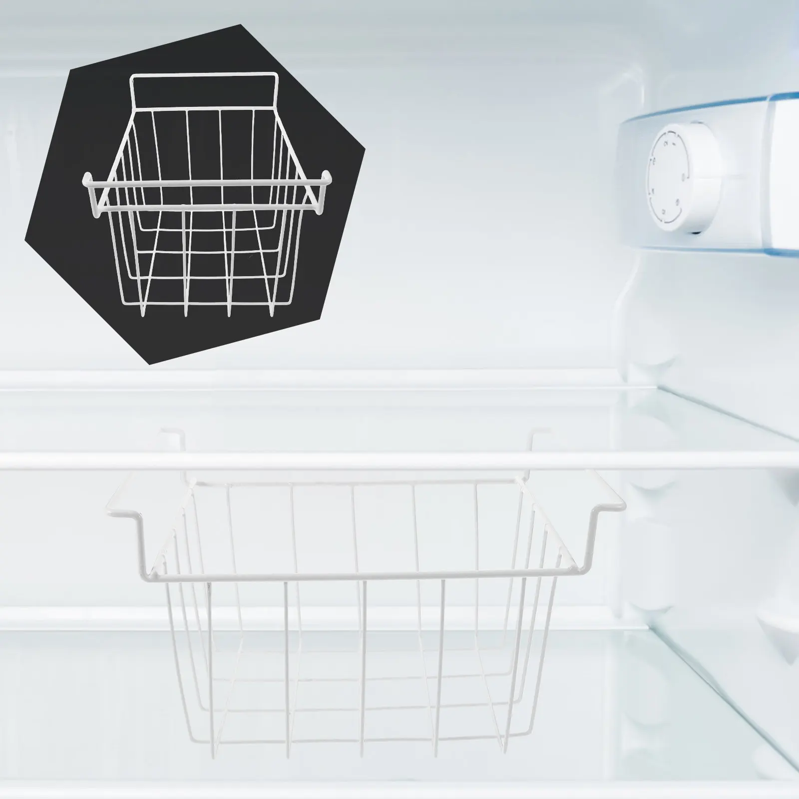 

Freezer Hanging Rack Organizer Heavy-Duty Wire Basket with Adjustable Dividers for Upright Chest Freezer Space Saving Storage