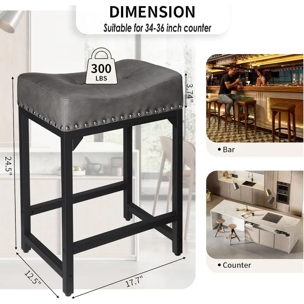 Counter-Ensemble de 4 tabourets de bar pour Kitchen Island, 24 pouces