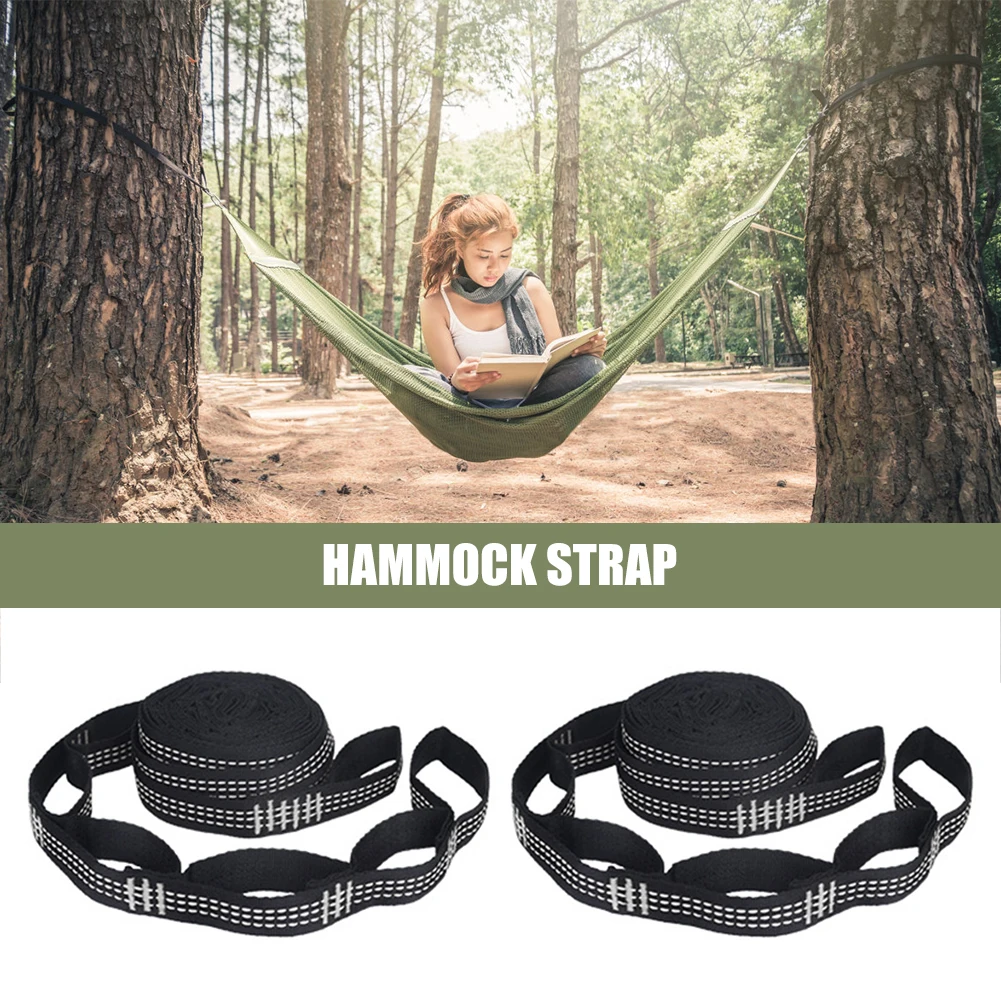 2pcs Reinforced Hammock Strap Outdoor Camping Hammock Garden Swing Straps Rope High Strength Load-Bearing Strap Rope