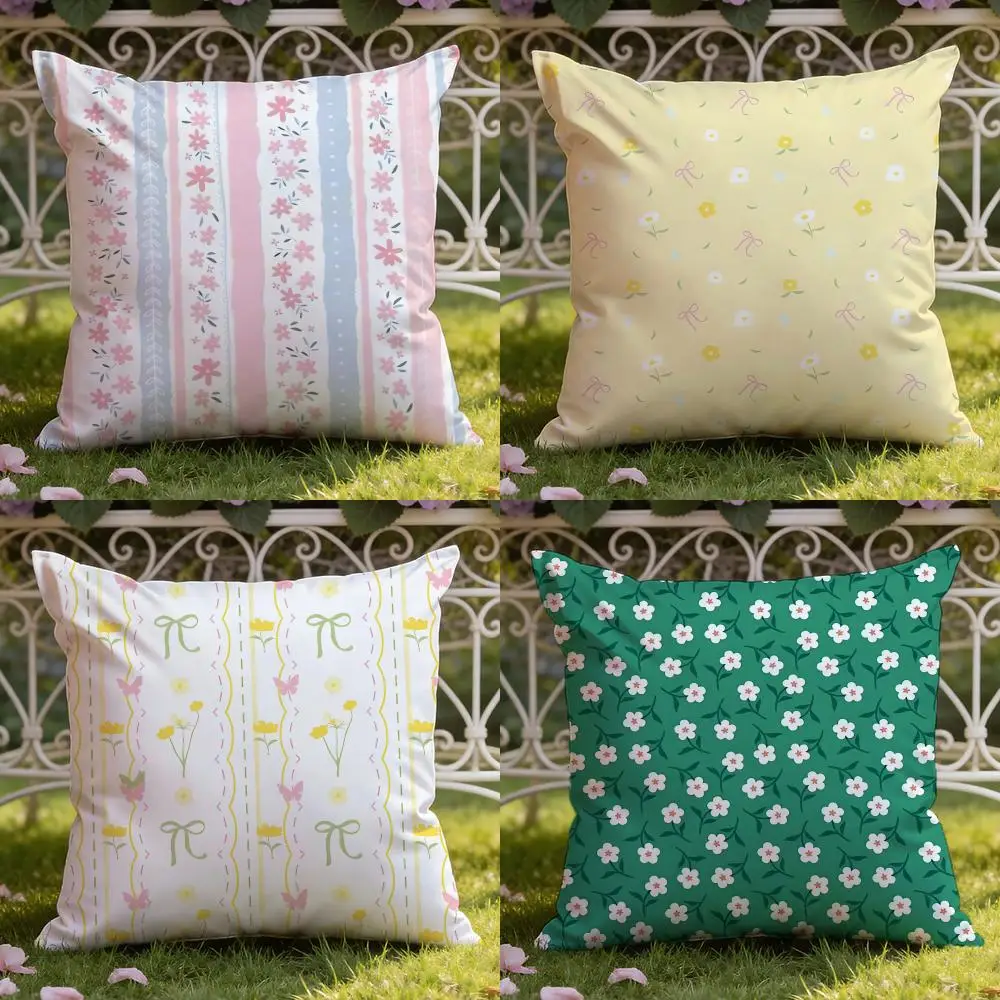 Floral pattern Cushion Cover Home & Car Dual-Scene Pillow Cover: Reversible for Premium Comfort