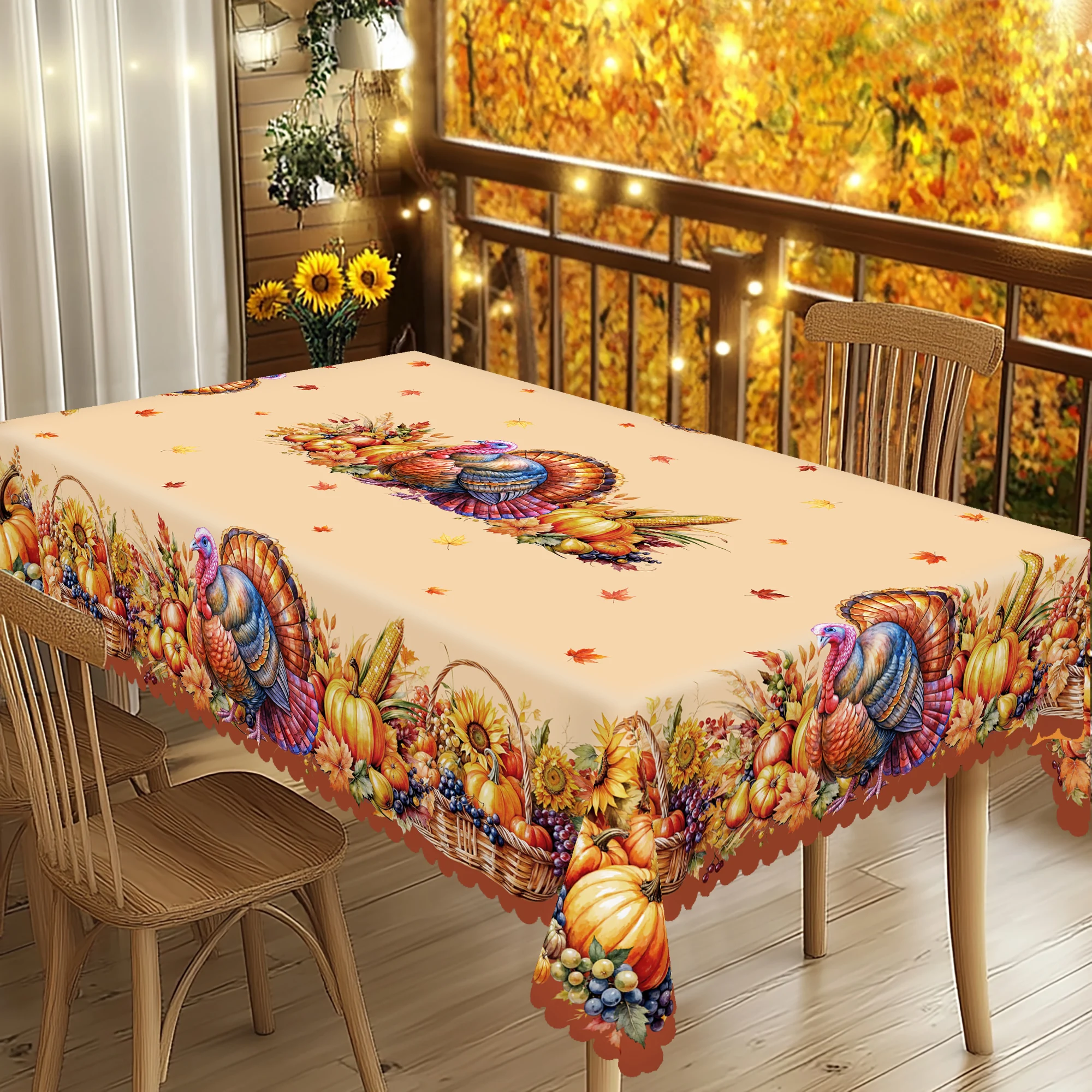 مفرش طاولة هدية عيد الشكر من Gnizama لتزيين الخريف، تصميم نمط اليقطين عباد الشمس، ديكور طاولة عيد الشكر