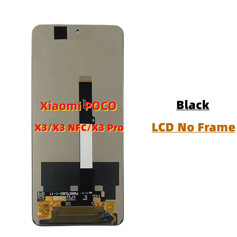 Original LCD Touch Screen Digitizer for Xiaomi POCO X3, NFC, Ln Batches, Wholesale LCD Replacement Parts, M2007J20CG Display