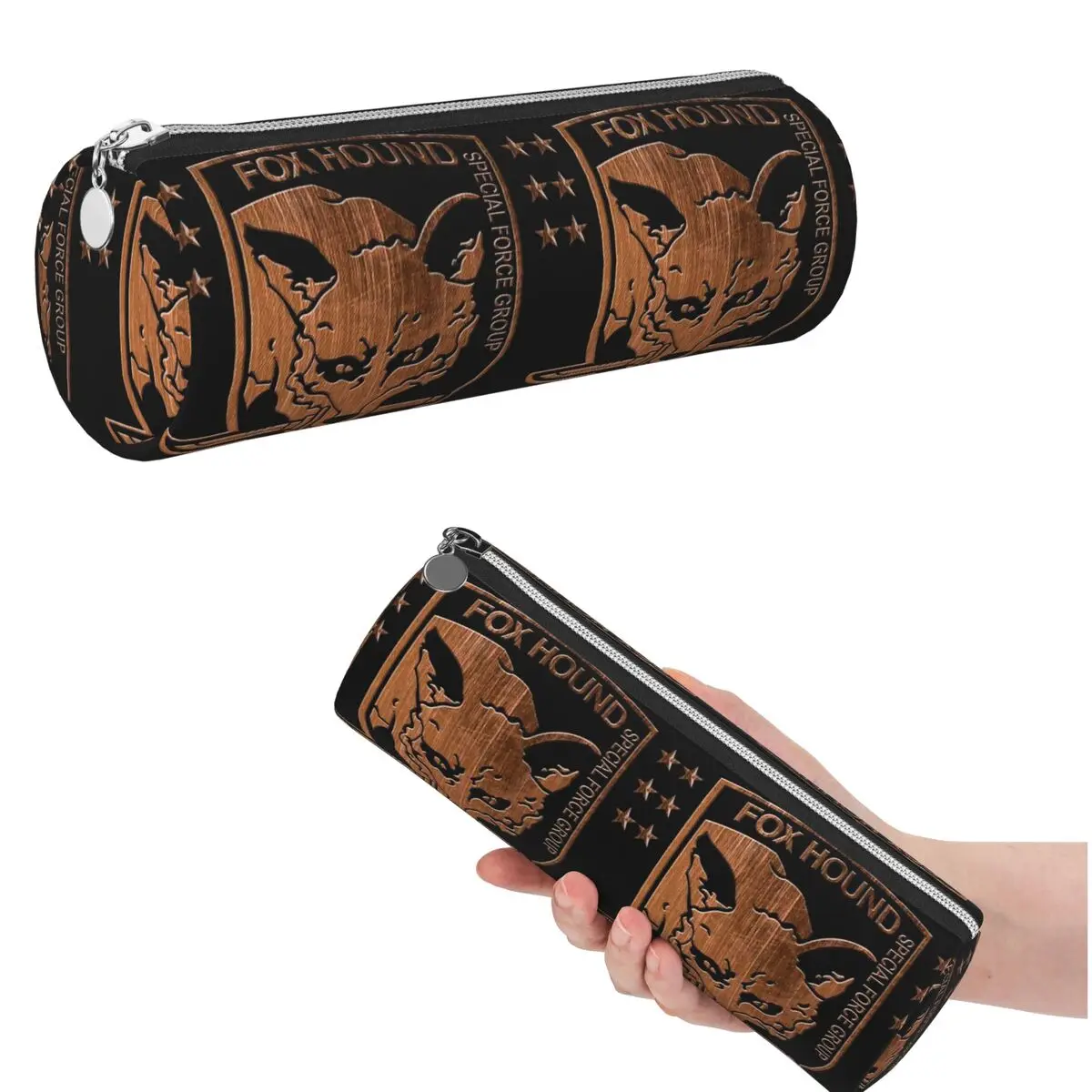 Foxhound Special Forces Group Metal Gear Solid Pencil Case for Boy Girl School Cylinder Pen Box Pencil Bag Pen Holder