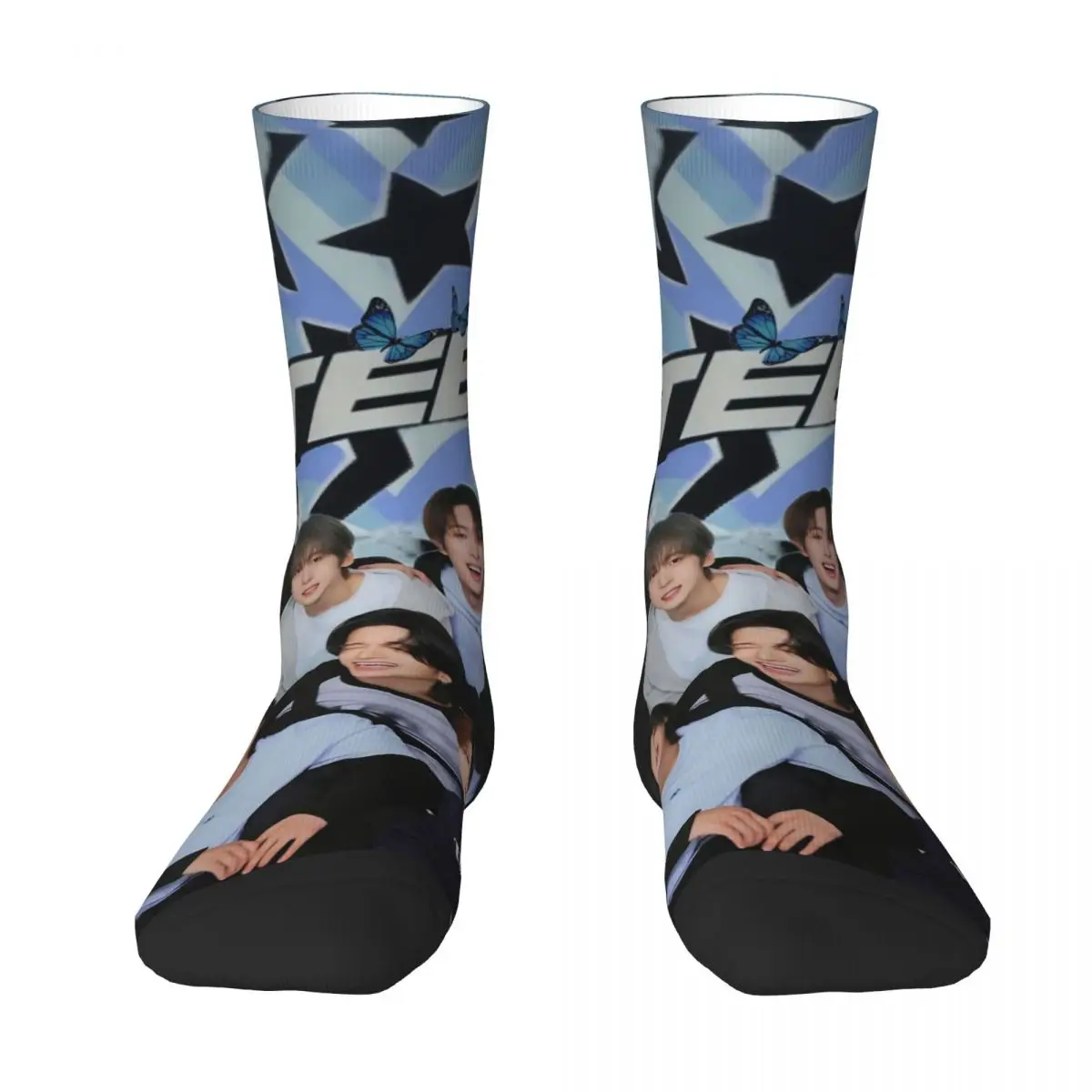 여성 남성 양말 Ateez 한국 밴드 In Your Fantasy 앨범 스타킹 가을 중간 두께 부드러운 양말 그래픽 스케이트보드 논슬립 양말