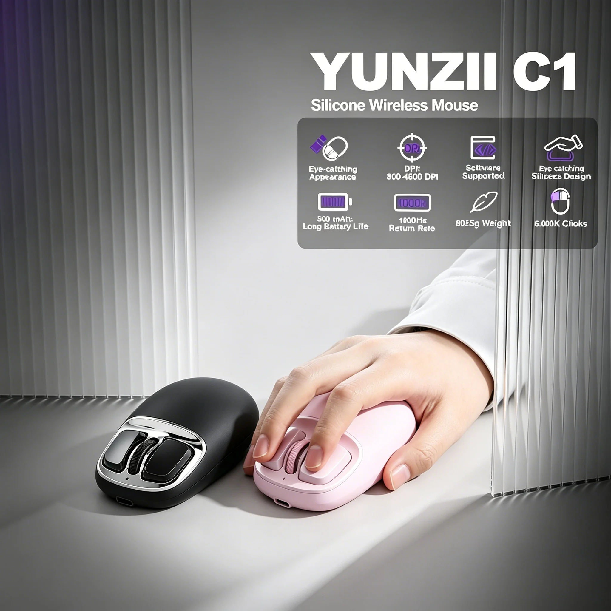 Cute Plump Puff Wireless Wired Bluetooth Tri-Mode Mouse Rechargeable Ergonomic Silent Long Battery Life for PC Laptop Girls Gift