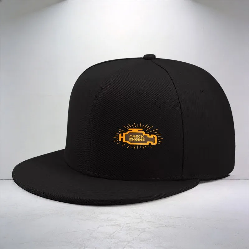 1pc Check Engine Pattern Printed Hip-Hop Baseball Cap, Men And Women Outdoor Sports Style