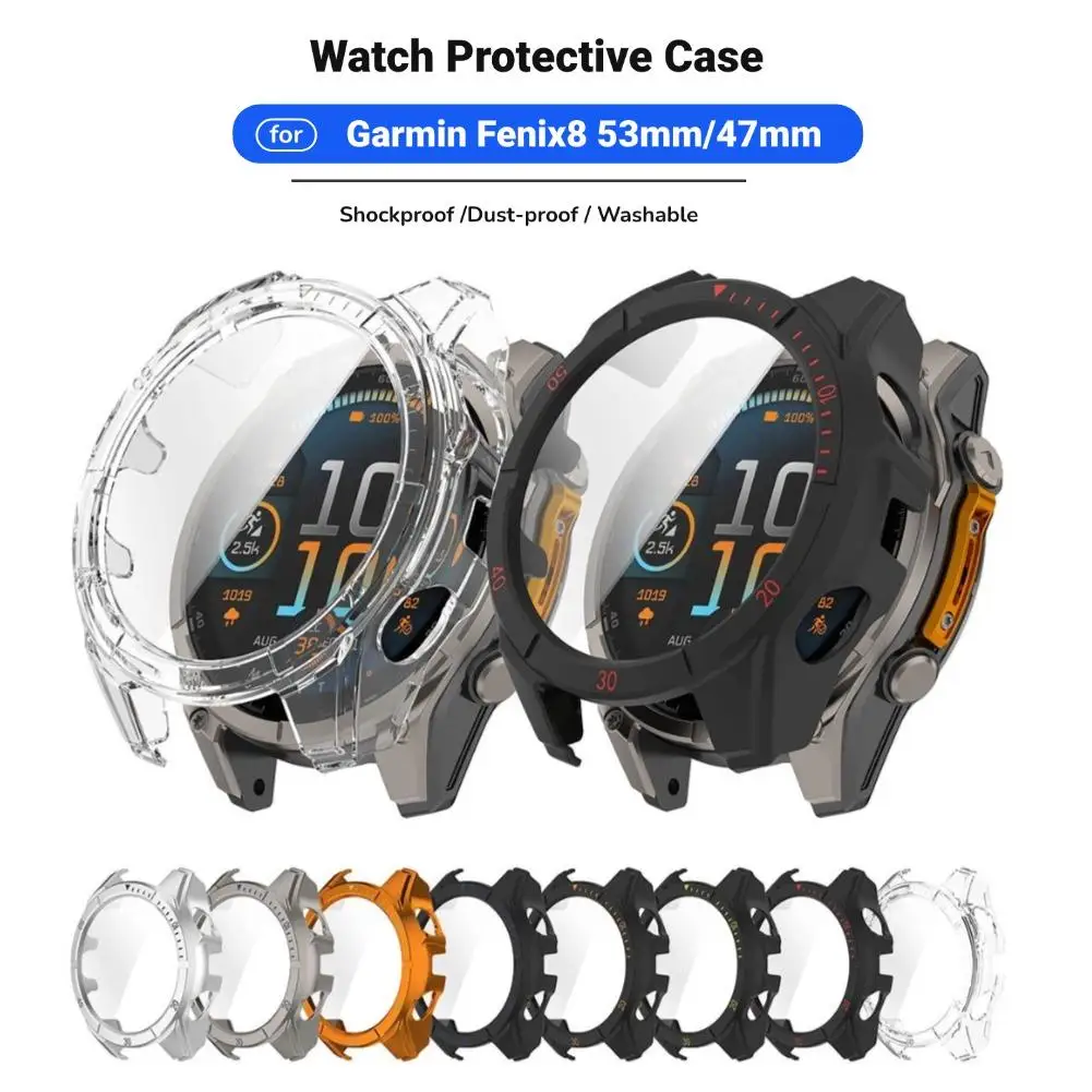 For Garmin Fenix8 53mm/47mm Watch Protective Case Smart Bracelet Frame Bezel Replacement Shell For Garmin Fenix 8 Watch Cover