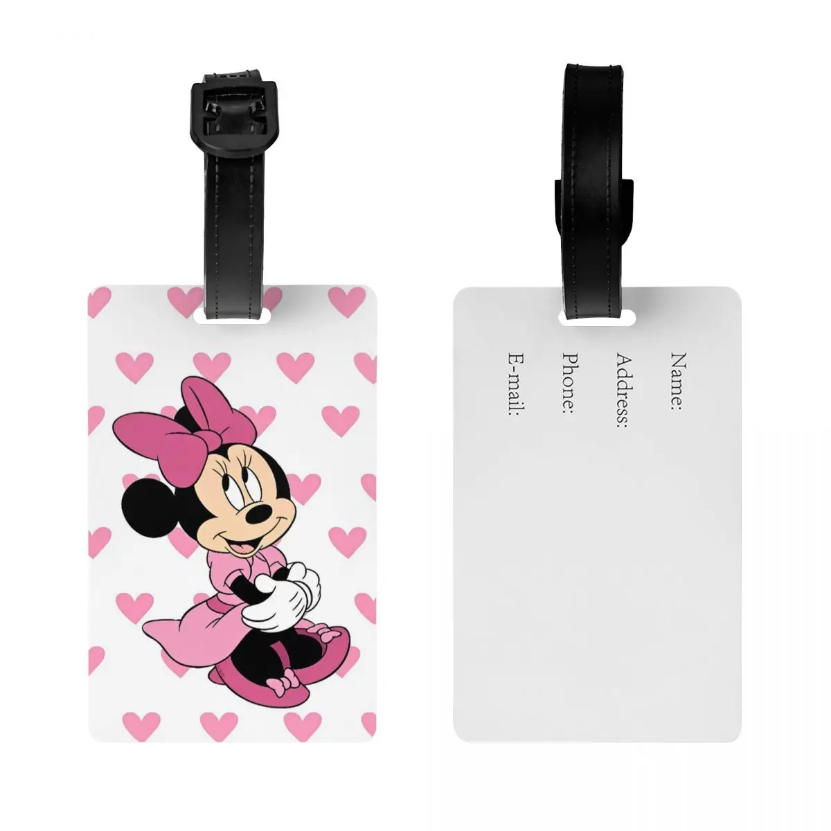 Cartoon niedlichen Minnie Mickey Mouse Gepäck anhänger Reise zubehör Silikon rosa tragbare Etikett Gepäck tasche Fall Tag Name ID Adresse