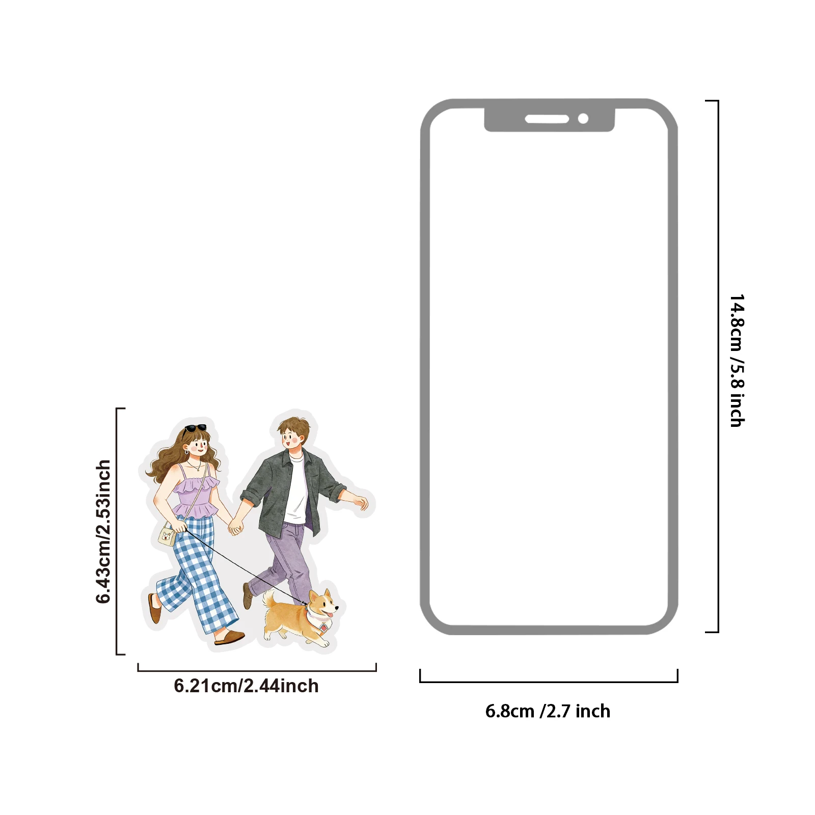 Etori Life 15Pcs Gentle Illustration Love Couple Sticker Set for Phone Cases, Skateboards, Tablets, DIY Decorative Stickers for Laptops, Handbags, Photo Albums, Diaries, Pencil Cases, Pen Holders, Helmets, Bicycles, Budget Planners, Notepads, Craft Scrapbooks, Office Decor Accessories, Room Decoration, Party Decorations, School Supplies, Back-To-School Season, Cycling Decals