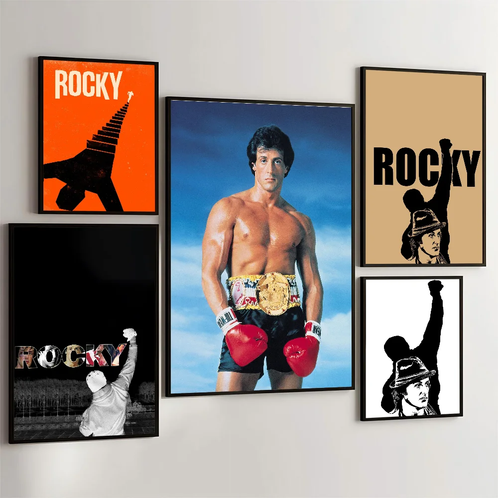 Rocky Classic Movie Posters Waterproof Paper Sticker Coffee House Bar Decor Art Wall Stickers