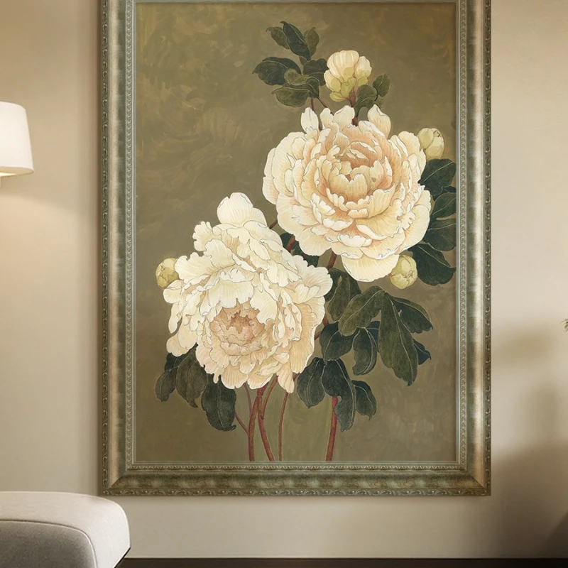 Medieval hand-painted oil painting, French retro decorative painting in the living room