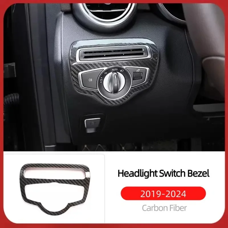 

For 19-24 Mercedes-Benz G-Class G500,G63,G350,G400,G550 Modified Carbon Fiber Headlight Switch Frame Interior Decoration Sticker
