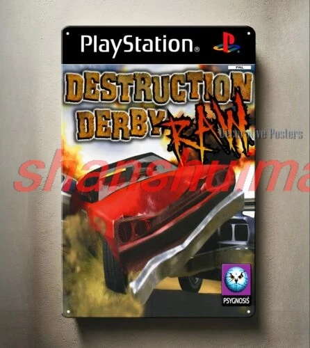 Destruction Derby Video Game Metal Poster -Playstation Collectable Sign (8x12in) SHUI