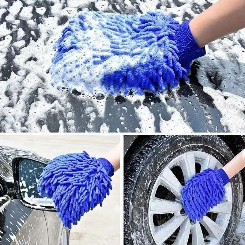 Microfiber Car Wash Mitt Cleaning Tools Double Sided Chenille Soft Thick Car Wash Glove Auto Detailing Detailing Clean Brush