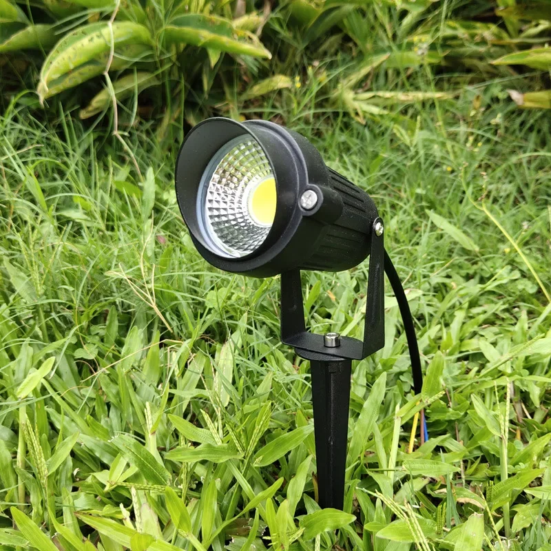 

220V110V24V Landscape Spike Spotlights Aluminum Lamp Body 1 Meter Wire Outdoor IP65 LED Garden Lights Waterprof Lawn Lamp