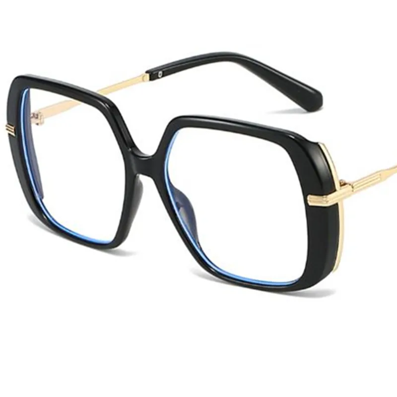 Fashion Optical Light Glasses Unisex Eyeglasses Oversize Suqare Spectacles Simplity Googles Patchwork FrameOrnamental