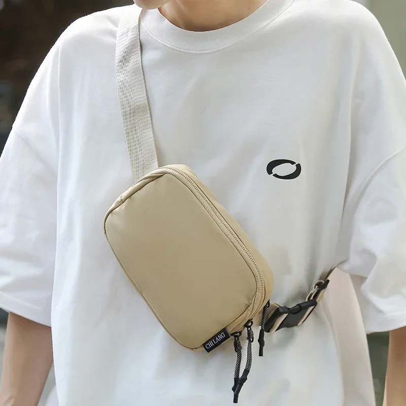 Casual Men's Nylon Shoulder Bag Phone Bag Unisex Crossbody Bags Womens Multifunctional Travel Waist Pack Lightweight Chest Pouch