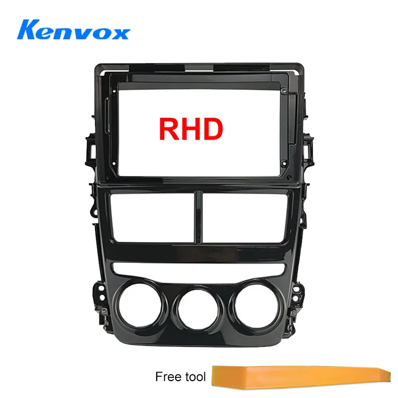 9 Inch Car Radio Fascia Frame For Toyota VIOS YARIS 2017-2020 Casing Frame 2Din Head Unit Dash Cover Panel Wire Harness
