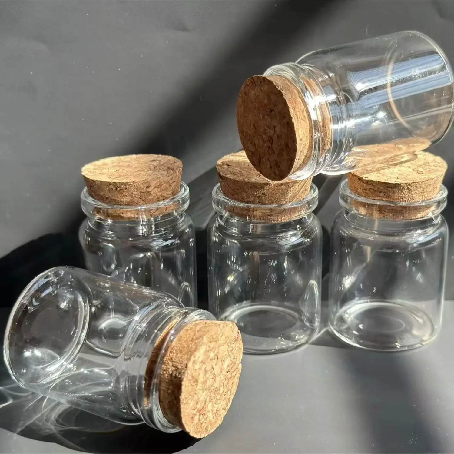 12/18/24/38/48 PCS 30ml Christmas Wish Bottles with Cork, Mini Glass Jars for Candy, Tree Decor, Party Favors & Holiday Gifts