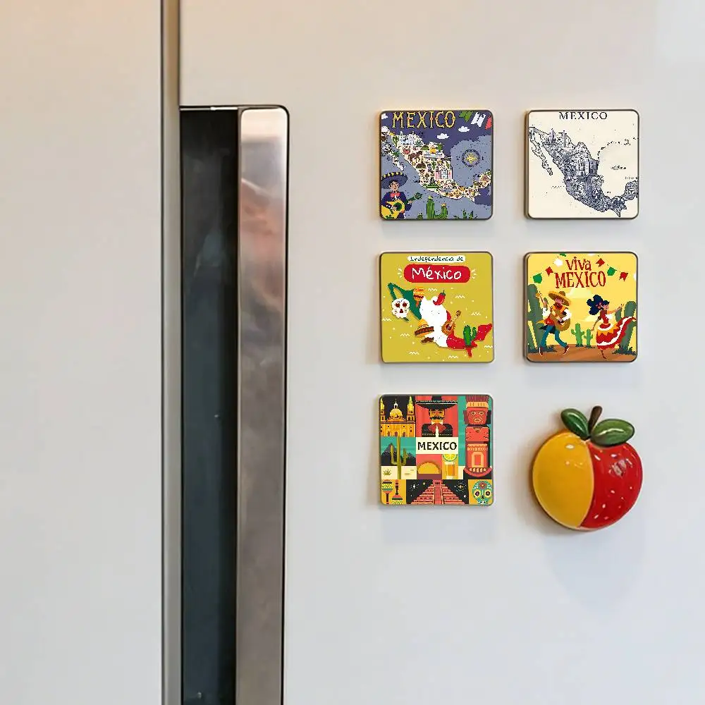 Mexico Map Aesthetic Art Refrigerator Magnets For Dishwasher/ Refrigerator/ Freezer, Whimsical Kitchen Decor